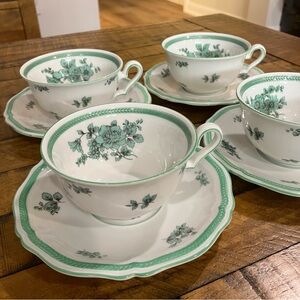 Rosenthal | Bahnhof Selb Germany Chippendale Vtg Bone China 4 sets Cup & Saucer